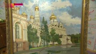 Владимир Путин подарил картину Владимира Лаповока патриарху на именины