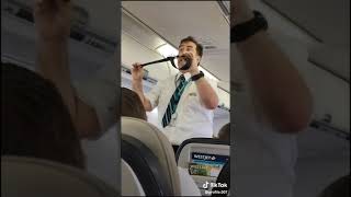 Best funny flight attendant , west jet ,