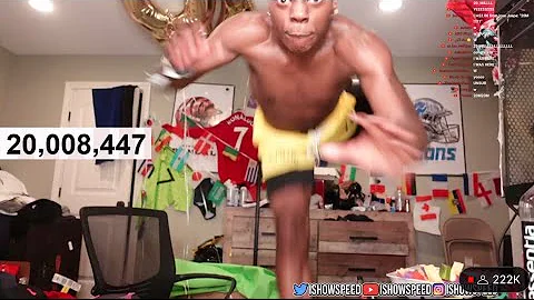 IShowSpeed hits 20 MILLION SUBSCRIBERS (JUMPS IN CAMERA)