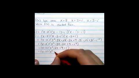 Pre-Calculus 2.5 - Complex Zeros of Polynomial Functions (part 2)