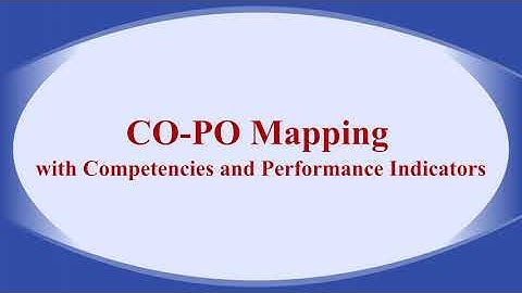 CO-PO mapping with Competencies & Performance Indicators(PIs)