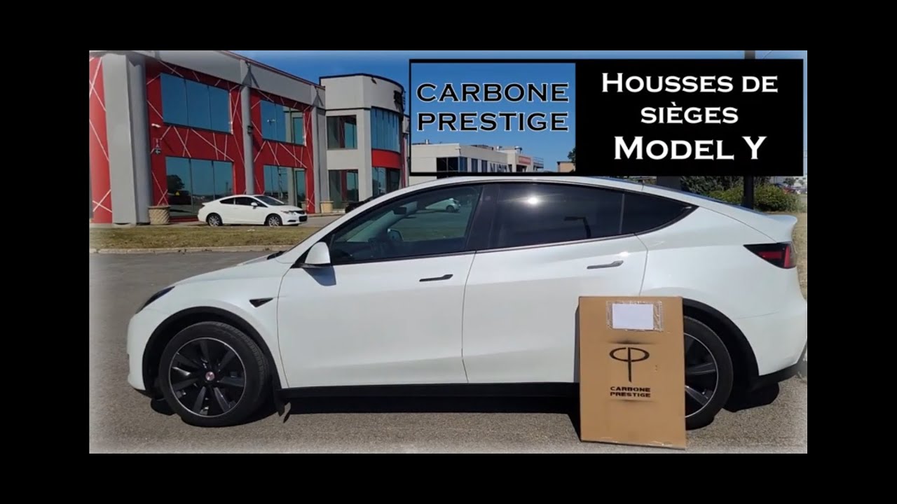 Installation de housses de sièges - Tesla Model Y (Carbone Presige)