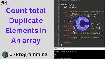 Count the total number of duplicate elements in an array in C| C- programming array example|#code