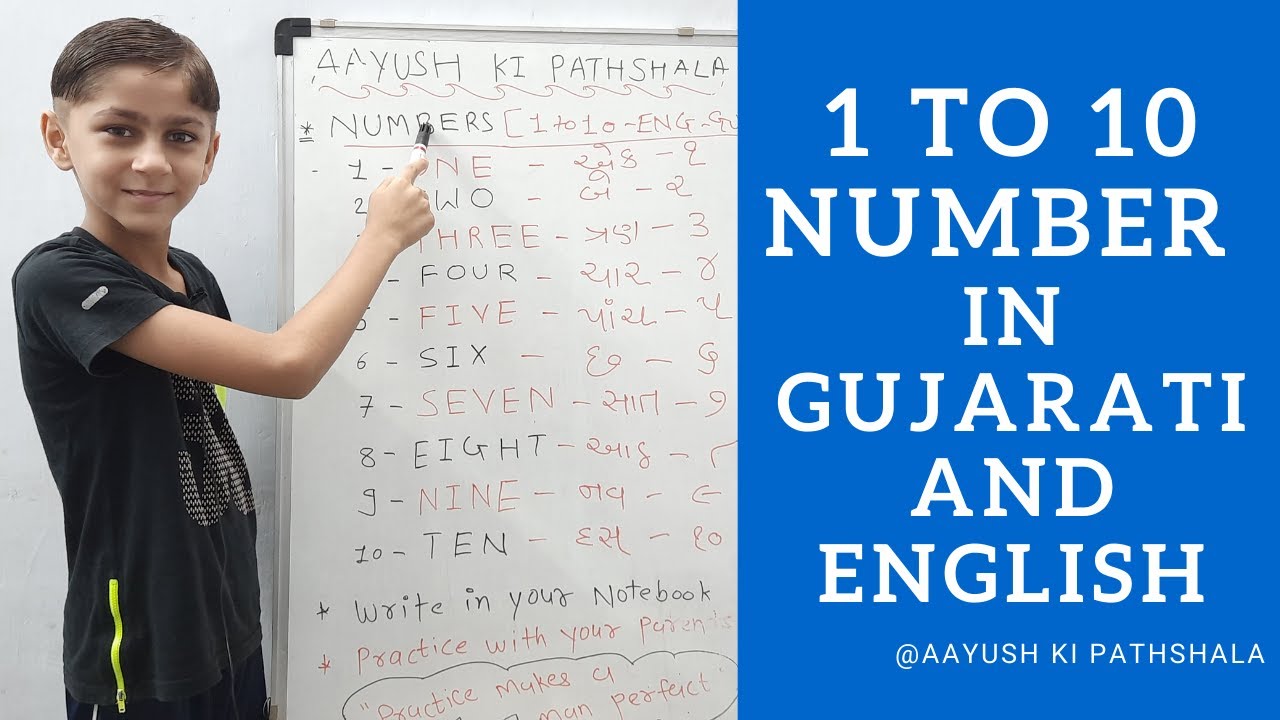 1 To 10 In Words In English And Gujarati Learn 1 To 10 Number In English And Gujarati One To Ten Youtube