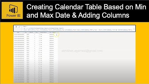 Creating Calendar Table in Power BI from a Date Field and adding columns using ADDColumns Function