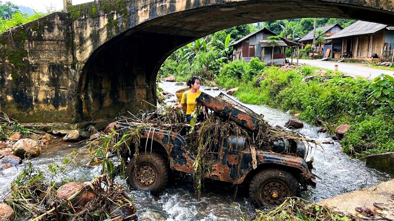 FULL VIDEO: Girl restarts abandoned Jeep under bridge | Car restoration