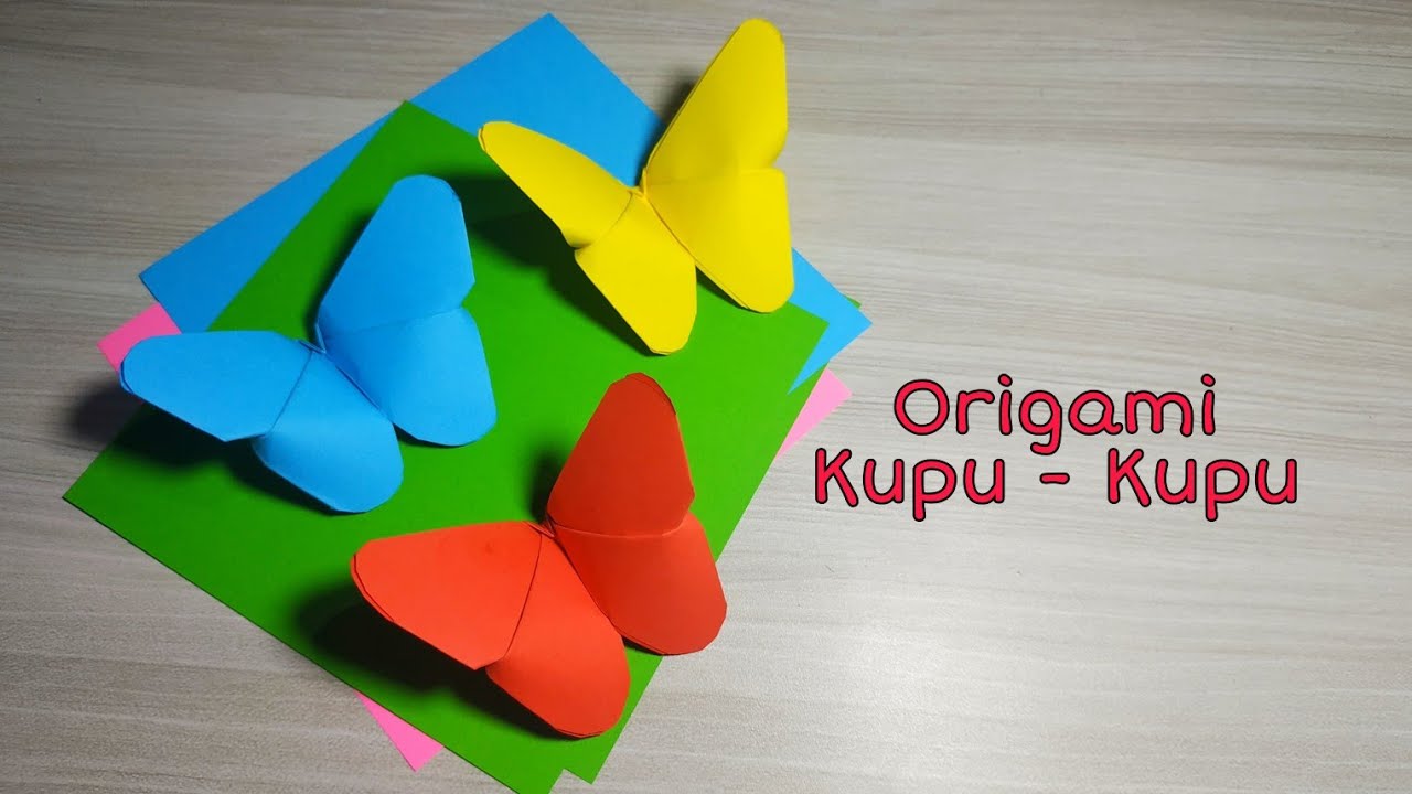 Cara membuat origami  kupu  kupu  How to make butterfly 