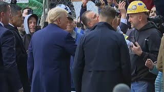 Former President Trump visits construction site in Midtown