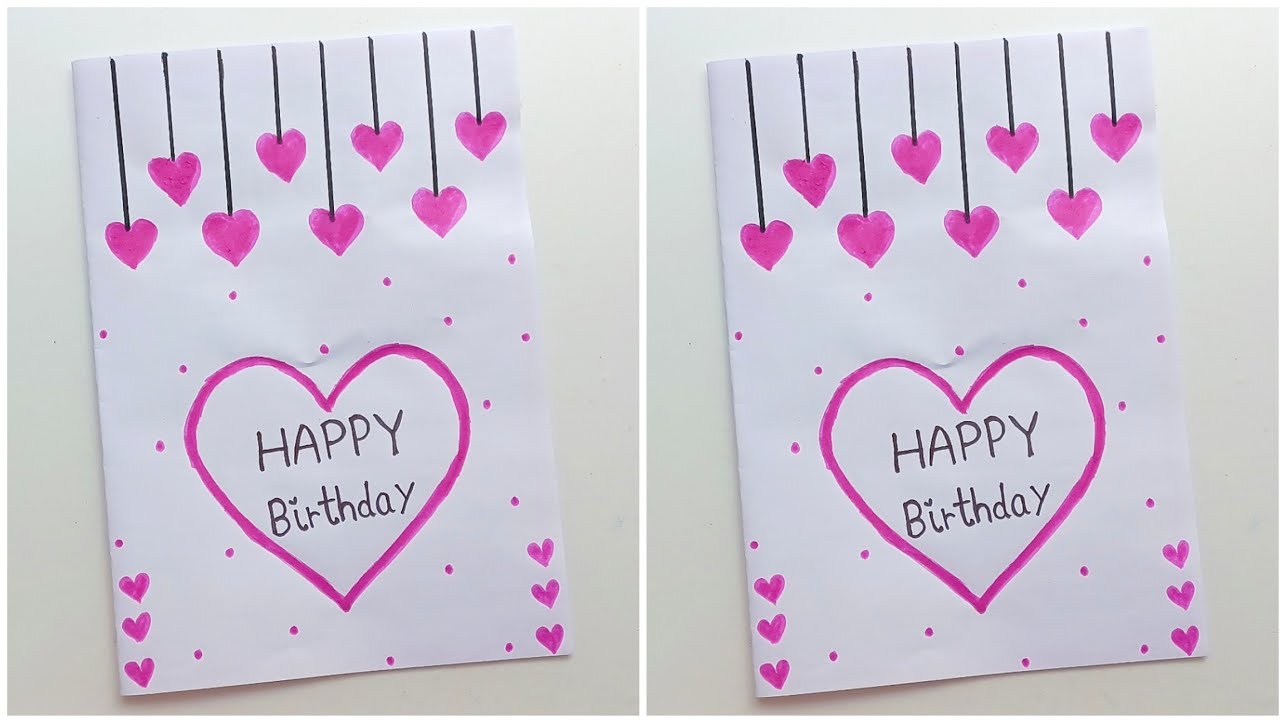 No Glue No Scissors Birthday Card Making From White Paper • How to make ...