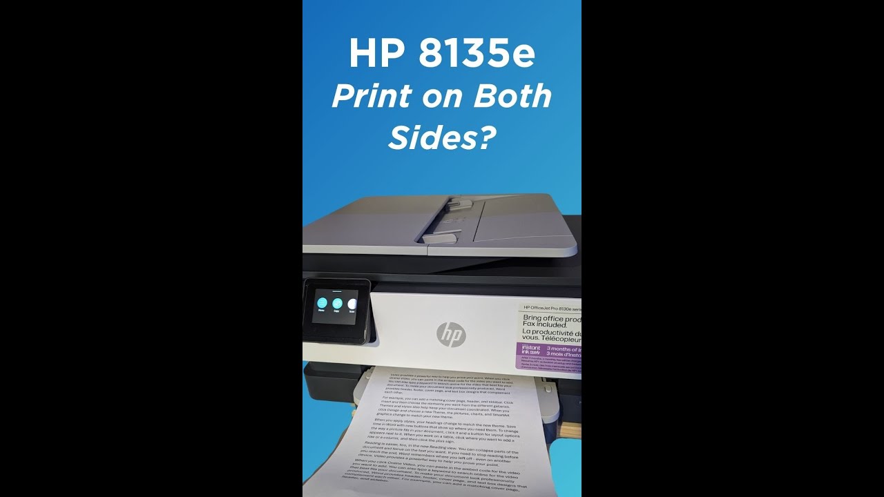 Can the HP 8135e Print on both sides?
