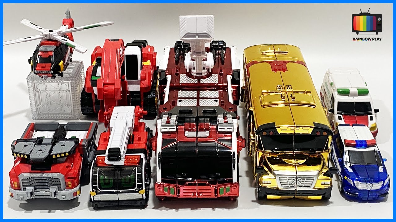Металлические боты Hello Carbot Super Patron All-Star Flame Nova Fire Truck Bus Truck Transformat...