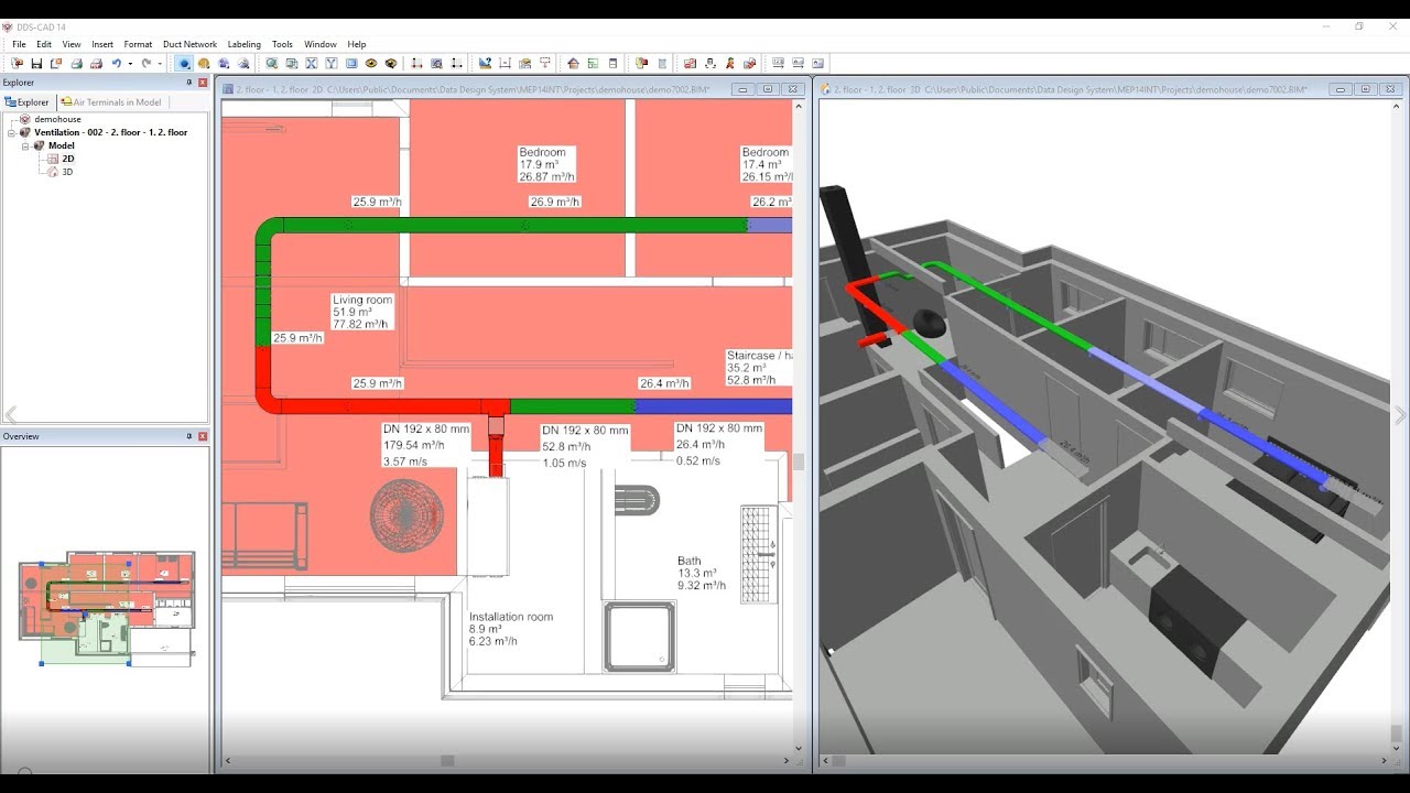 Using the pressure loss calculation to optimize ventilation system