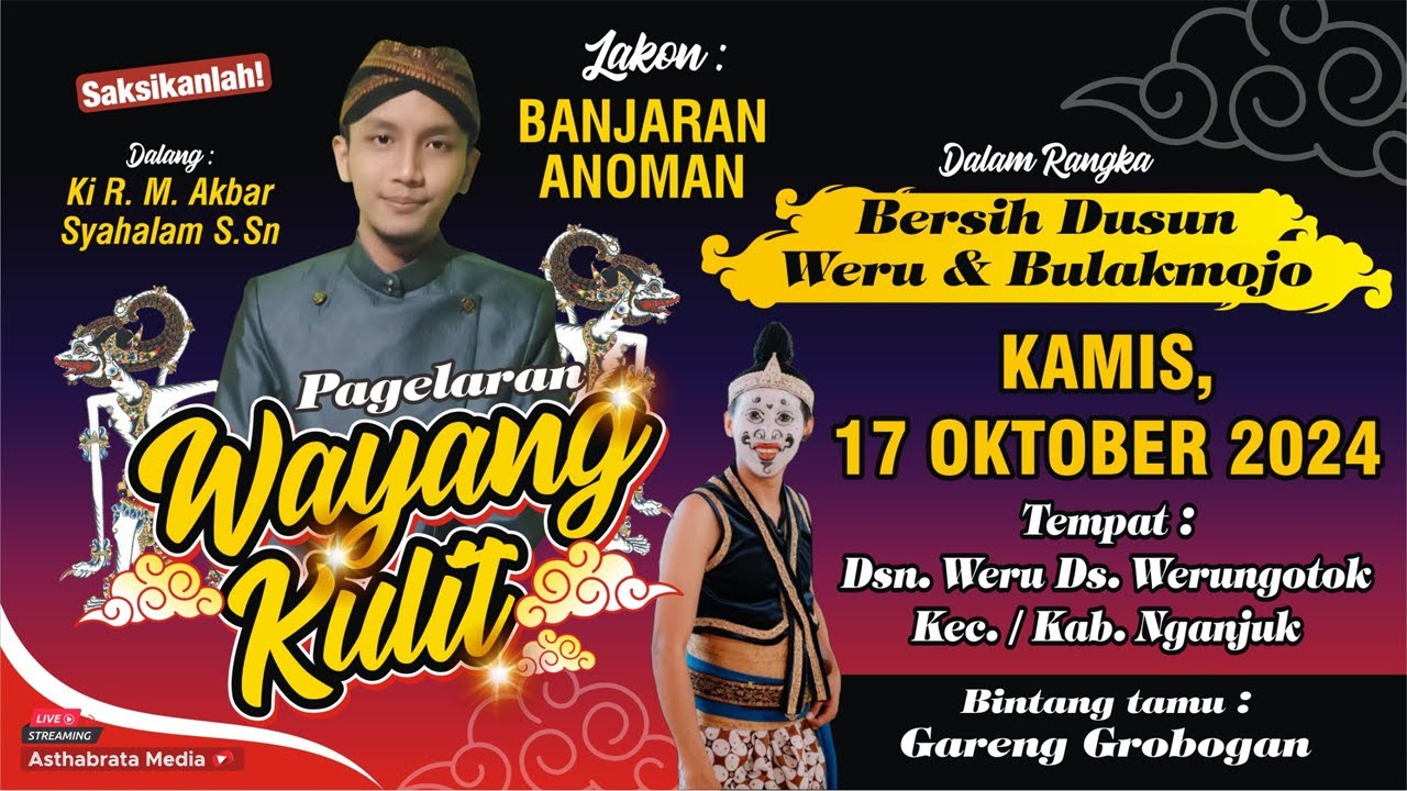 WAYANG KULIT KI R M AKBAR SYAHALAM S.SN // LAKON BANJARAN ANOMAN // BT GARENG GROBOGAN