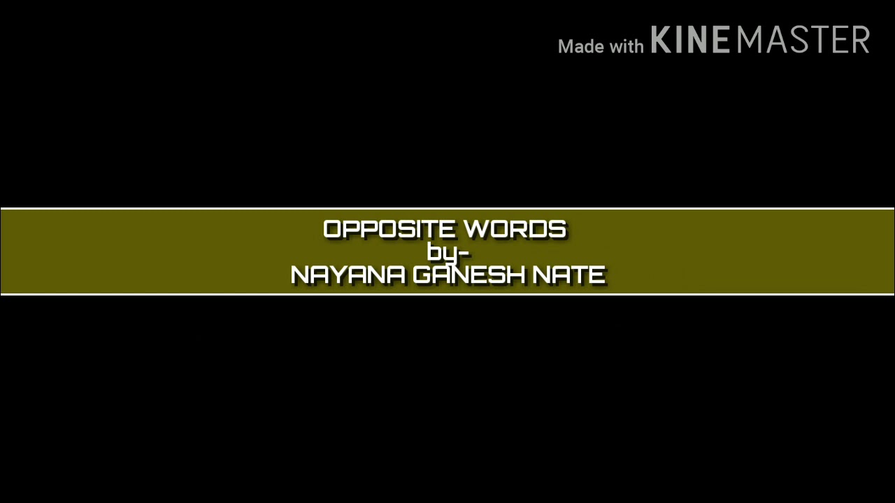OPPOSITE WORD S YouTube