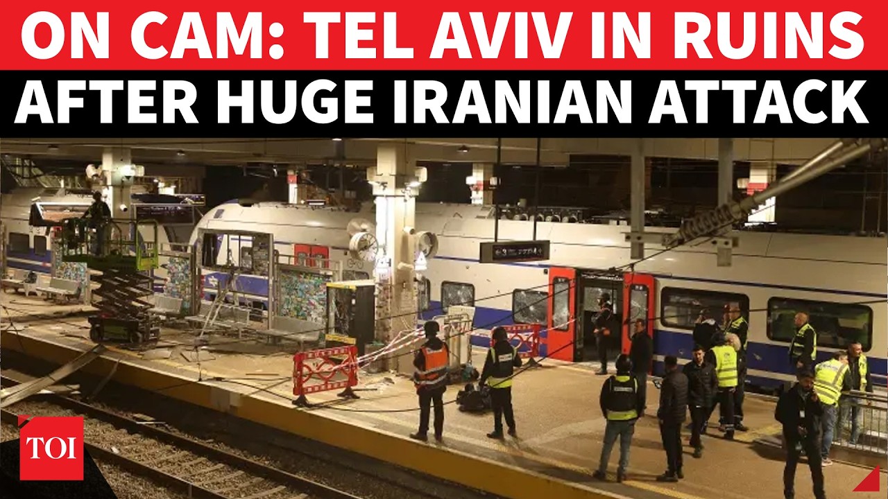 'DIRECT HIT': Iran BOMBS Tel Aviv Train Station; Rail Services SHUT, Devastation On Cam | 