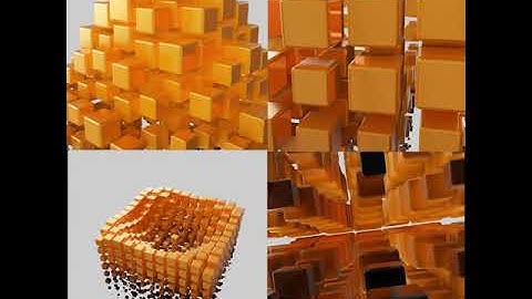 Cubes animated via geometry nodes