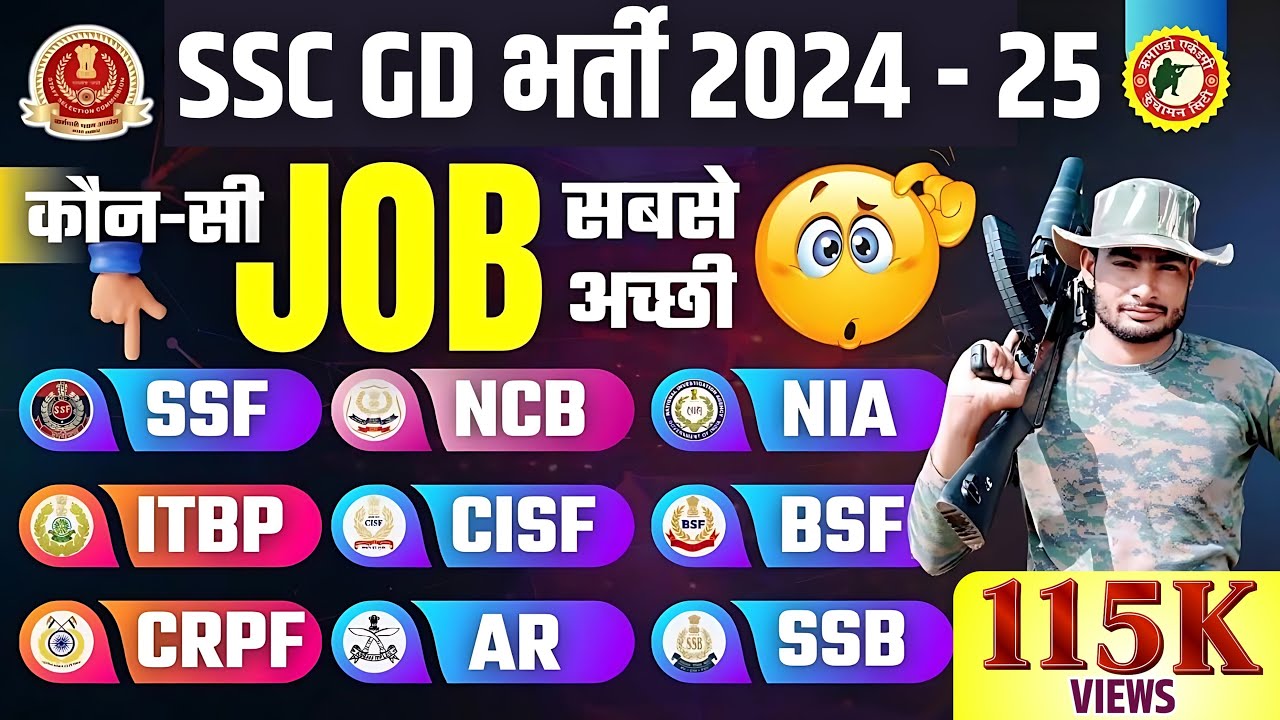 ssc gd new vacancy 2024-25 ! job preference ! कौन सी JOB सबसे अच्छी है? #sscgdnewvacancy #jobprofile