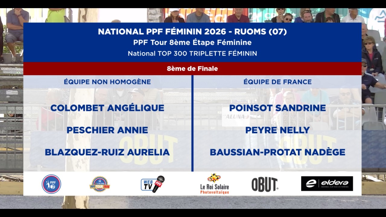 Miniature : PPF TOUR FÉMININ 2026 - Étape 8 - RUOMS (07) - 8ème de Finale - COLOMBET vs POINSOT.