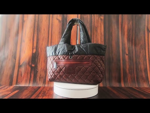 Chanel Caviar Quilted Coco Cocoon Large Tote Dark Brown 