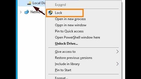 Right click menu for lock bitlocker drive