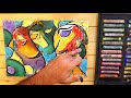 Face Curve Abstract Painting + Depthes In Soft Pastel | Vibrant Modern Art Demonstration