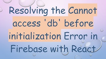 Resolving the Cannot access 