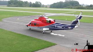 [HD] Heli Service Offshore S 76 taxi to refueling in EDCG Güttin / Rügen