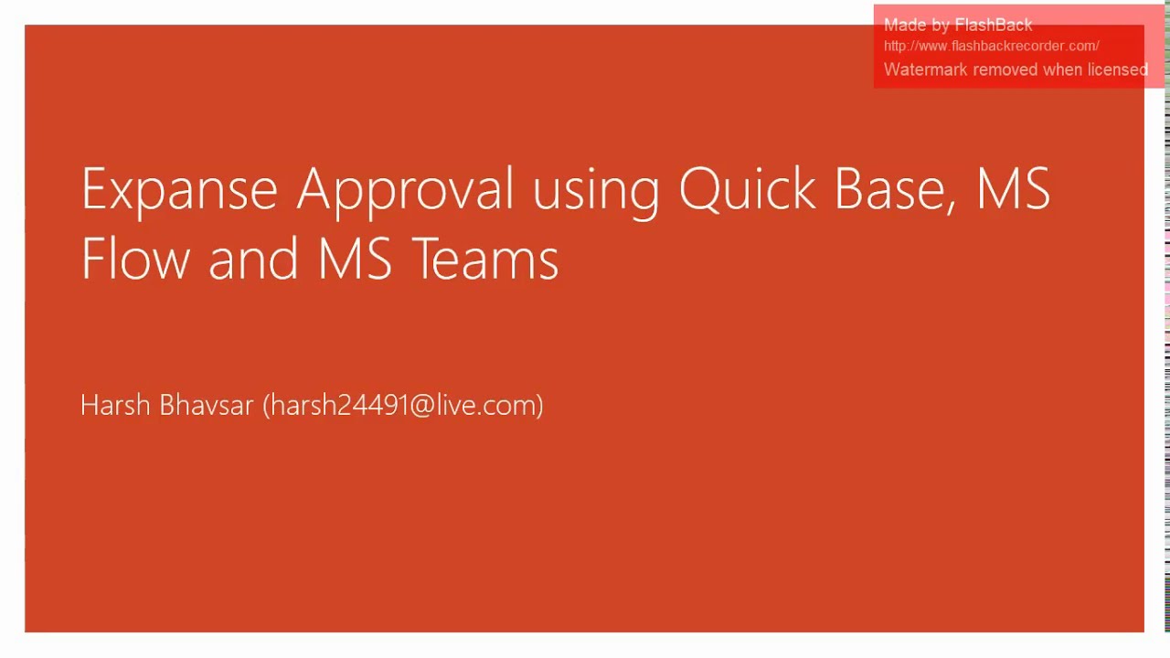 Expanse Approval using QuickBase, MS Flow and MS Teams YouTube