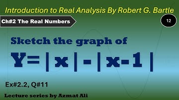 12. Sketch the graph of y=|x|-|x-1| | Exercise 2.2, Question 11 | Real Analysis by Robert G Bartle