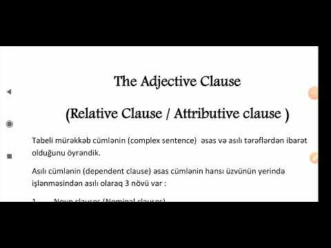 Adjective (relative/attributive) clause. Təyin budaq cümləsi. MIQ.