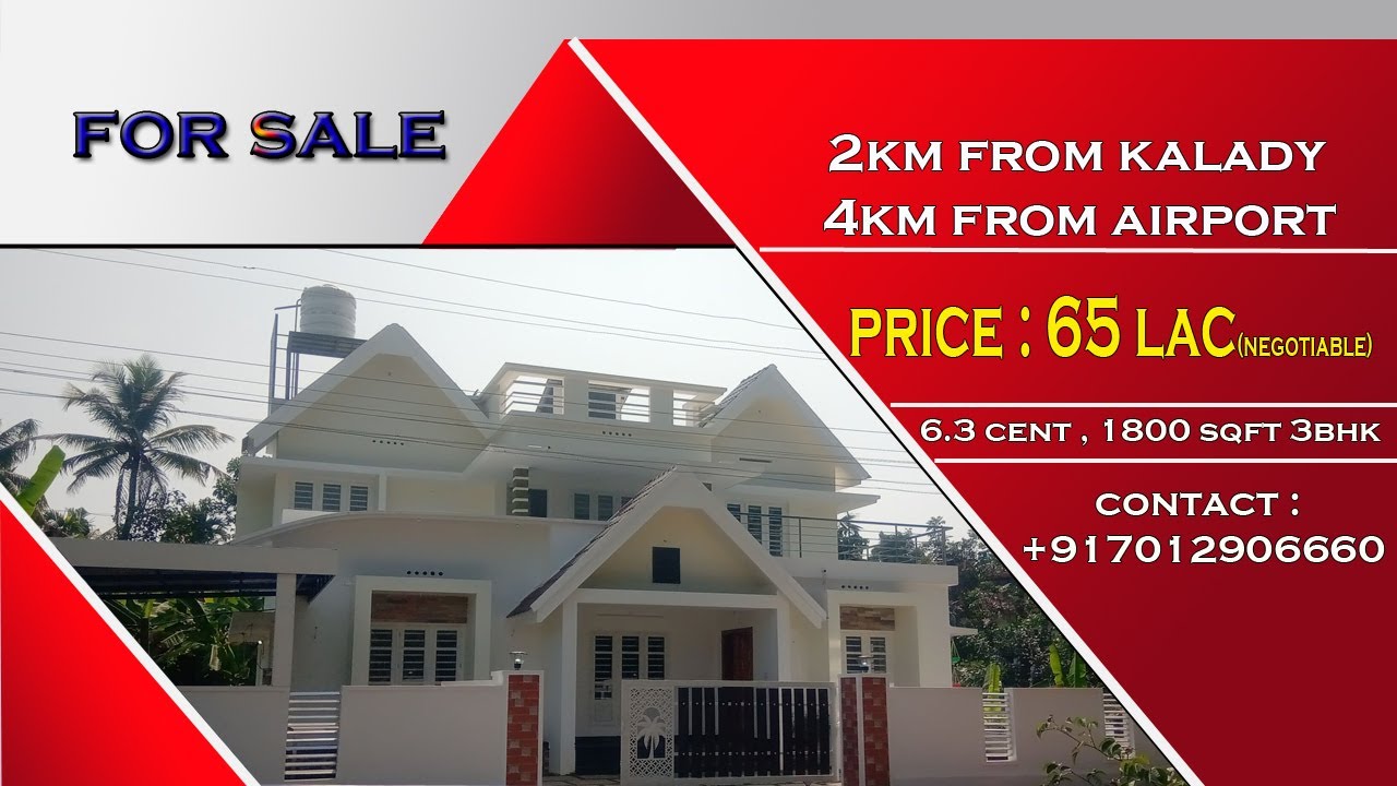 New house for sale in Kalady near Airport House in Ernakulam 1800