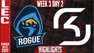 RGE vs SK Highlights | LEC Summer 2022 W3D2 | Rogue vs SK Gaming
