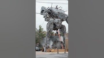GIANT Robots Build a Coffee Shop in the Middle of a Busy U.S. Street!|Unbelievable RobotConstruction