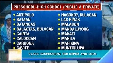 Class suspension, per DepEd and LGUs