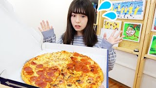 【どっきり】24時間『いきなりドミノ・ピザ』をどみちゃんに仕掛けてみたらどんな反応する！？【大食い】