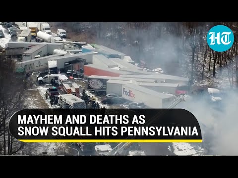 Caught on Cam: Terrifying accident after snow squall in U.S; 3 dead, dozens injured