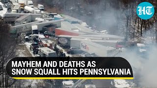 Caught on Cam: Terrifying accident after snow squall in U.S; 3 dead, dozens injured