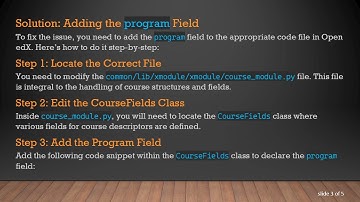 How to Add a program Field in Open edX While Creating a Course: Troubleshooting Guide