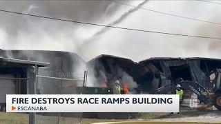 Fire destroys Race Ramps building in Escanaba