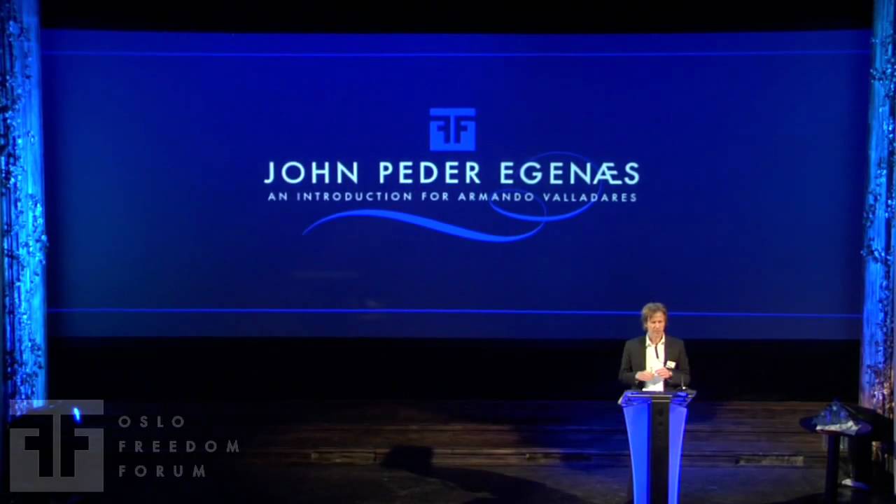 John Peder Egenæs Introducing Armando Valladares at Oslo Freedom Forum 2009