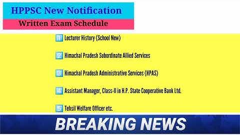 HPPSC Exam Schedule 2020 || HP Allied Exam Date || HAS Pre Exam Date