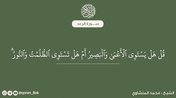 سورة الرعد مكتوبة - الشيخ: محمد المنشاوي