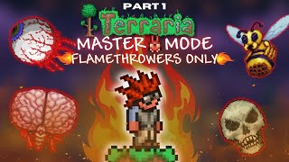 Can you beat MASTER MODE with only FLAMETHROWERS? | Terraria