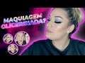 MAQUIAGEM GLITERINADA - TUTORIAL COMPLETO DE MAQUIAGEM COM GLITTER - COMO APLICAR GLITTER !