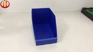 Blue Corrugated Plastic Shelf Bins Foldable PP Corrugated Storage Bins -Huiyuan