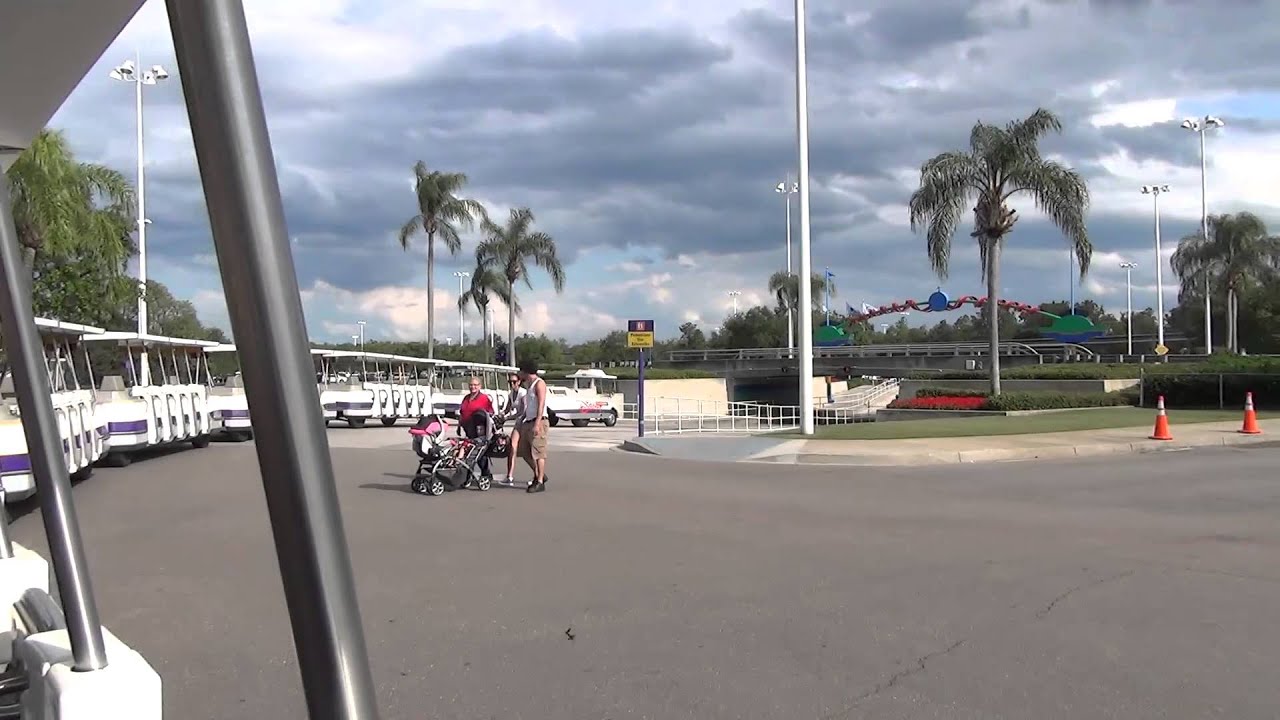Empty Tram leaving the Magic Kingdom on rather low crowd day!