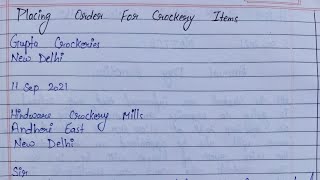 Write Letter To Placing Order For Crockery Items Ll Placing Order For Crockery Items