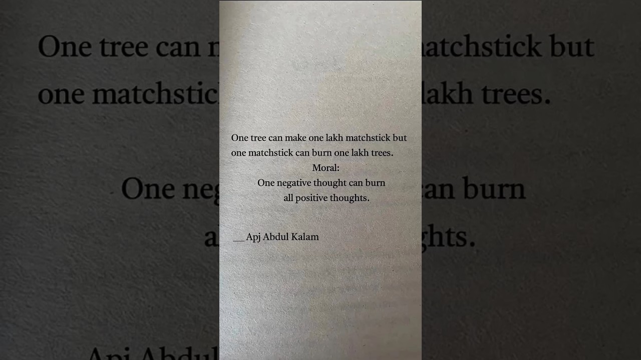 One Negative Thought Can Burn All Positive Thoughts 💬 