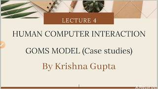 GOMS Model in HCI /Case studies/Examples screenshot 1