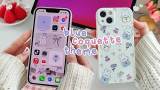 IOS 17 AESTHETIC CUSTOMIZATION 💌 blue coquette theme 🫐 PHONE MAKEOVER ☁️ CUSTOMIZE WITH ME
